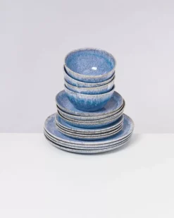 Motel a Miio Cordoama Klassik Blau Gesprenkelt - 16 Teiliges Set