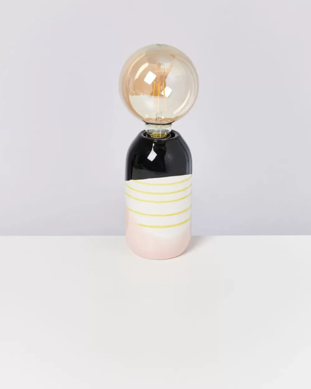 Motel a Miio Farol Lampe Schwarz Rosa Gelb Gestreift