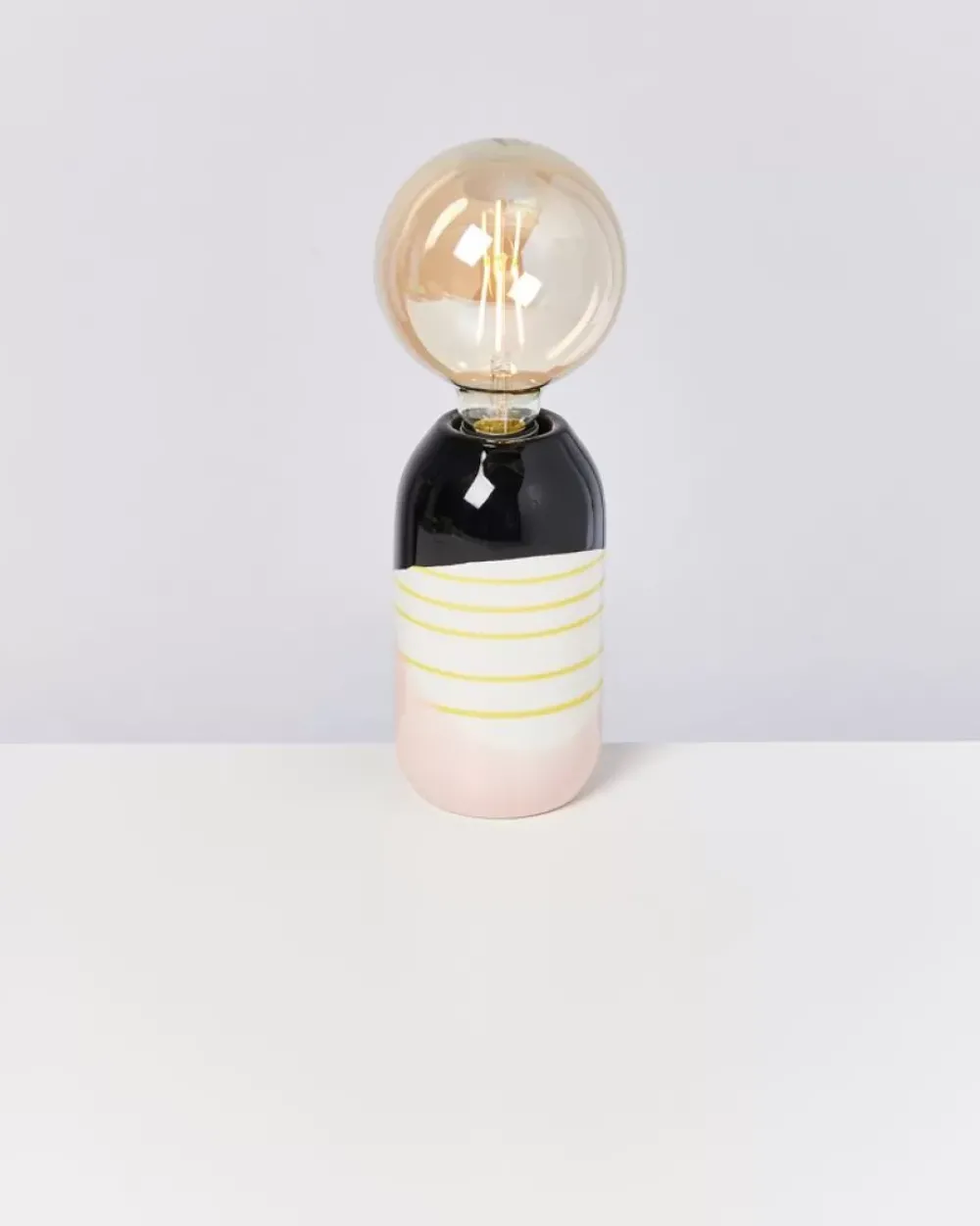 Motel a Miio Farol Lampe Schwarz Rosa Gelb Gestreift