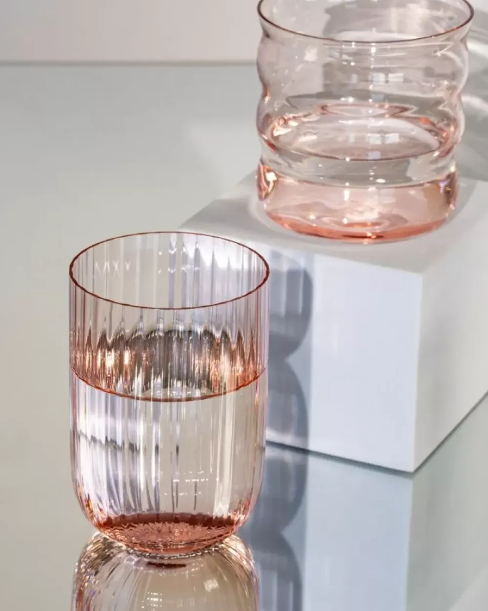 Motel a Miio Joia Glas Riffled Pink Opal