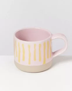 Motel a Miio Nodoa 4Er Set Tasse Rosa Gelb Gestreift