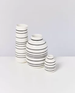 Motel a Miio Nuno Vase M Schwarz-Weis Gestreift